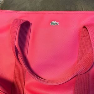 Lacoste large tote. Pink.